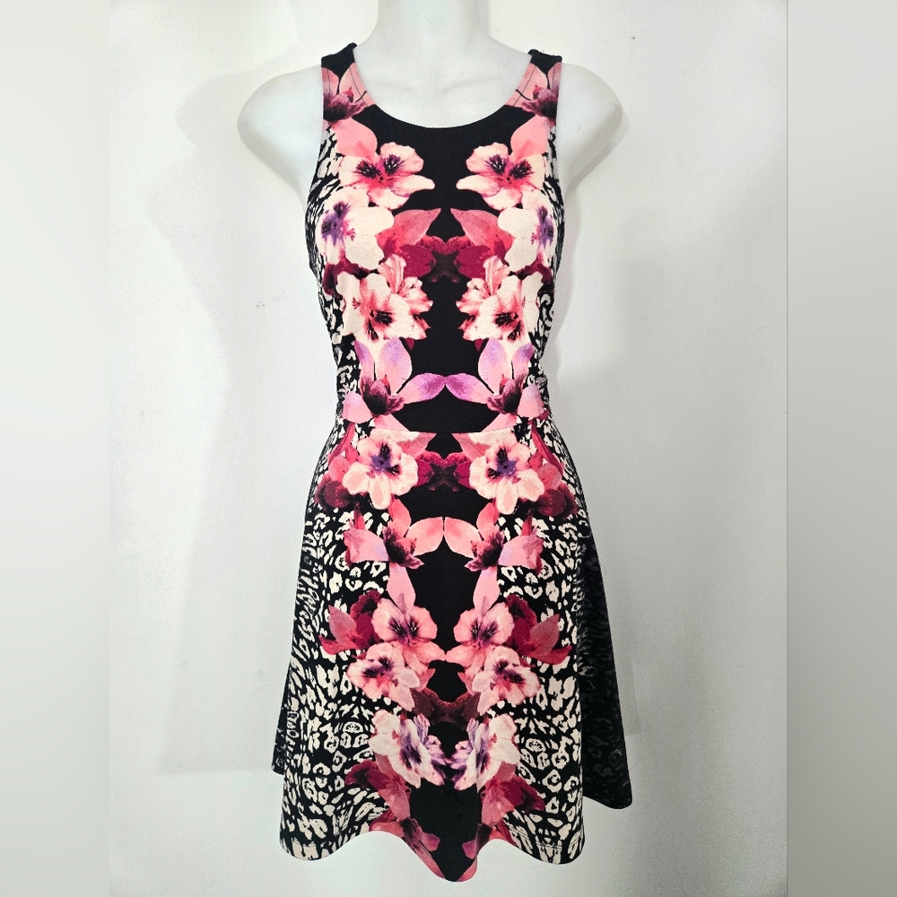 Floral & Leopard Print Dress
